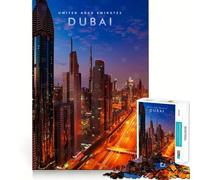 Puzzle 1000 pièces Gratte-Ciel de Dubaï Jeu d'articulation précis et Amusant pour se détendre et s'amuser Décoration de Noël (38x26cm)