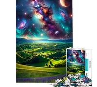 Puzzle 1000 pièces Green Hills Space Magic pour Adolescents Jeu de Manipulation pour Adultes défi Difficile idéal comme Cadeau pour Toute la Famille (Taille 38x52cm)