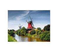 Puzzle 1000 Pièces，Greetsiel - Allemagne，pour Adultes Adolescents Scies Sauteuses 1000 Pièces Idéal pour La Relaxation Méditation Passe-Temps Cadeau d'anniversaire（50x70cm）-AP89