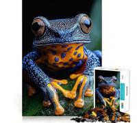 Puzzle 1000 pièces Grenouille à fléchettes empoisonnées Bleue et Jaune Jeu de précision,de logique et d'adresse,idéal pour se détendre,Cadeau d'anniversaire Amusant (38x26cm)