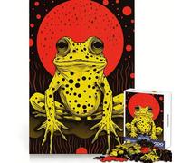 Puzzle 1000 pièces Grenouille Funky imprimé en risographie pour Adolescents Jeu de réflexion et de création Collective Objet de Collection aux découpes nettes (38x52cm)