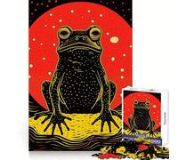 Puzzle 1000 pièces Grenouille Funky imprimé en risographie pour Adultes, Jouet de logique Fine, Objet de Collection aux Bords Nets (38x26cm)