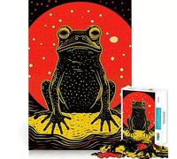 Puzzle 1000 pièces Grenouille Funky imprimé en risographie pour Adultes, Jouet de logique Fine, Objet de Collection aux Bords Nets (38x26cm)