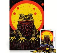 Puzzle 1000 pièces Grenouille Funky imprimé en risographie pour Adultes, Jouet de logique Fine, Objet de Collection aux Bords Nets (50x75cm)