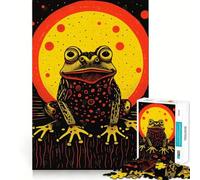 Puzzle 1000 pièces Grenouille Funky imprimé en risographie pour Adultes, Jouet de logique Fine, Objet de Collection aux Bords Nets (50x75cm)