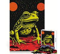 Puzzle 1000 pièces Grenouille Funky imprimée en risographie, idéal pour Les Adolescents Jeu intellectuel, détente mentale, découpe de qualité, Cadeau de Noël (50x75cm)