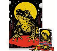 Puzzle 1000 pièces Grenouille Funky imprimée en risographie pour Adolescents, Jeu de logique Solide, Moments en Famille, Bords Transparents, Surprise chaleureuse (38x26cm)