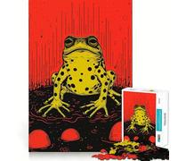 Puzzle 1000 pièces Grenouille Funky imprimée en risographie pour Adolescents, Jouet Mental Anti-Stress, découpe de qualité supérieure, Cadeau Exquis (38x52cm)