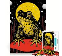 Puzzle 1000 pièces Grenouille Funky imprimée en risographie pour Adultes Jouet ludique et Amusant aux Bords Lisses Décoration Murale (38x52cm)
