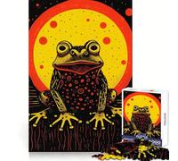Puzzle 1000 pièces Grenouille Funky imprimée en risographie, Puzzle pour Adultes, Jeu Intelligent, activité à la Maison, découpe Lisse, Surprise de Noël (38x26cm)