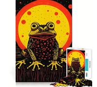 Puzzle 1000 pièces Grenouille Funky imprimée en risographie, Puzzle pour Adultes, Jeu Intelligent, activité à la Maison, découpe Lisse, Surprise de Noël (38x26cm)