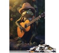 Puzzle 1000 pièces Grenouille Jouant de la Guitare, Puzzle pour Adultes, difficulté : Jeux relaxants, Jouet, Cadeau d'halloween, 1000 pièces (75 x 50 cm)