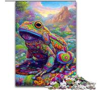 Puzzle 1000 pièces Grenouille psychédélique, Jeu créatif et décoration d'intérieur, Cadeau de Noël idéal pour Les Adolescents 50x75cm