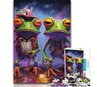 Puzzle 1000 pièces Grenouille psychédélique pour Adolescents 1000 pièces Difficiles et imbriquées de manière aléatoire 26x38cm