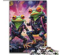 Puzzle 1000 pièces Grenouille psychédélique, Puzzle Impossible pour Adultes, Taille 50x75cm. Un Casse-tête Stimulant, Une activité familiale, Une décoration intérieure, Un Cadeau de Noël.