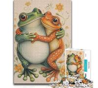 Puzzle 1000 pièces Grenouilles Qui s'enlacent - Jeu d'analyse et de logique Relaxant pour Les 14 Ans et Plus - 50x75cm