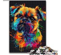 Puzzle 1000 pièces Griffon de Bruxelles Art du Chien Puzzles stimulants Taille 26x38cm Activité éducative pour Les compétences cognitives Amélioration des compétences cognitives