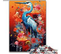 Puzzle 1000 pièces Grues Blanches colorées Puzzle 1000 pièces pour Adultes pour Adolescents Jeux éducatifs familiaux Décoration de la Maison Cadeau Taille 38x26cm