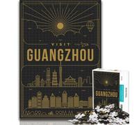 Puzzle 1000 pièces Guangzhou Chine Puzzles pour Adultes, idéal comme Cadeau pour Toute la Famille Convient pour Et 14 26x38cm