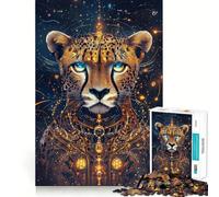 Puzzle 1000 pièces Guépard céleste Majesté Bords impeccables Casse-tête Amusant Cadeau Détente Jeu Cadeau d'anniversaire Art (38x52cm)