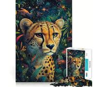 Puzzle 1000 pièces Guépard dans Le Cosmos Jeu de réflexion Amusant et Fluide,idéal pour Les Moments de détente et Les fêtes de Fin d'année (38x52cm)