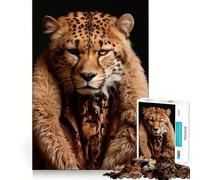 Puzzle 1000 pièces Guépard et sa Fourrure Jeu créatif et Artistique aux découpes précises Idéal pour se détendre et Passer Un Moment agréable Cadeau d'anniversaire ou de Loisir (38x52cm)