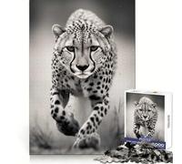 Puzzle 1000 pièces Guépard Noir pour Adultes Exercice cognitif,détente et Bien-être sans Bords Rugueux (50x75cm)