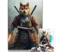 Puzzle 1000 pièces Guerrier Corgi Japonais pour Adultes, Jeu Stimulant, idéal comme Cadeau pour Toute la Famille 38x26cm