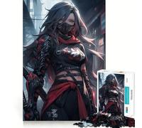 Puzzle 1000 pièces Guerrier Cyberpunk Samouraï pour Adolescents Jeu de Logique Solide Cadeau Créatif aux Bords Clairs et Sévères (38x26cm)