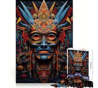 Puzzle 1000 pièces Guerrier Huichol Art pour Adultes Concentration, Capacité, Temps Bien dépensé, Assemblage Parfait, Surprise de Noël (38x52cm)