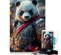 Puzzle 1000 pièces Guerrier Panda Samouraï pour Adolescents Jeu de logique et de logique Passe-Temps Calme Bords Lisses Cadeau de qualité supérieure (38x52cm)