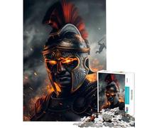 Puzzle 1000 pièces Guerrier Romain en Flammes Défi intellectuel Jeu addictif et Manuel Cadeau d'anniversaire Cadeau de Père Noël Secret (Dimensions 38x52cm)