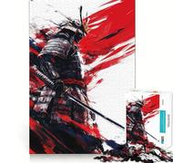 Puzzle 1000 pièces Guerrier Samouraï à l'encre pour Adolescents Jeu de logique et de Train Loisirs Amusants Découpe Lisse Cadeau spécial (38x26cm)