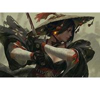 Puzzle 1000 pièces Guerrier Samouraï Artiste Décoration d'intérieur Éducatif Soulagement du Stress Intellectuel Jouet Amusant Jeu Familial Enfants Adultes Défi Puzzle Cadeau 38X52CM