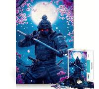 Puzzle 1000 pièces Guerrier samouraï au Clair de Lune pour Adultes, idéal pour développer Ses capacités cognitives et réduire Le Stress Décoration Murale aux Bords précis (38x26cm)