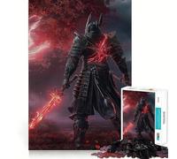 Puzzle 1000 pièces Guerrier Samouraï aux Épées Enflammées pour Adultes et Adolescents Jeu Anti-Stress pour Les Fêtes (50x75cm)
