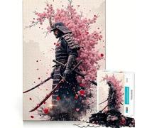 Puzzle 1000 pièces Guerrier samouraï aux Fleurs de Cerisier, idéal pour Adolescents, Jeu de logique Puissant, évasion apaisante, Bords Nets, Cadeau d'anniversaire (50x75cm)