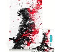 Puzzle 1000 pièces Guerrier Samouraï Cerise Jeu d'articulation Parfait Activité cérébrale Jeu Amusant et Relaxant Décoration de Noël Amusante (38x52cm)