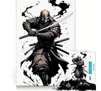 Puzzle 1000 pièces Guerrier samouraï crâne avec Katana Jouet Intelligent pour Adolescents Découpe précise Cadeau attentionné 50x75cm