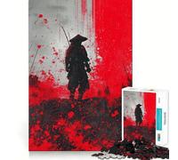 Puzzle 1000 pièces Guerrier samouraï en Rouge et Noir pour Adolescents Renforce la mémoire, apaise et détend Finition de qualité (50x75cm)