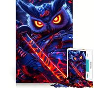 Puzzle 1000 pièces Guerrier samouraï Hibou pour Adolescents Jeu de réflexion, Design paisible et Amusant, Cadeau Unique (38x52cm)