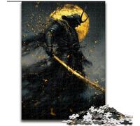 Puzzle 1000 pièces Guerrier Samouraï Néon pour Adultes, Jouet éducatif Anti-Stress, idéal comme Cadeau pour Toute la Famille (26x38cm)