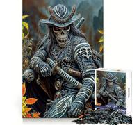 Puzzle 1000 pièces Guerrier Samouraï Squelette pour Adultes Jeu de réflexion Relaxant et Amusant Assemblage d'image Surprise chaleureuse 38x52cm