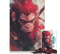 Puzzle 1000 pièces Guerrier Singe aux Cheveux Roux pour Adolescents Jeu de logique Stimulant, détente mentale, Bords Nets, Cadeau élégant (50x75cm)