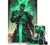 Puzzle 1000 pièces Guerrier Squelette Cadeau pour Adultes Exercice cérébral Jeu d'assemblage Artistique Relaxant Cadeau mémorable 38x52cm