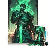 Puzzle 1000 pièces Guerrier Squelette Cadeau pour Adultes Exercice cérébral Jeu d'assemblage Artistique Relaxant Cadeau mémorable 38x52cm