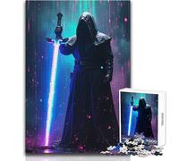 Puzzle 1000 pièces Guerrier voilé avec Lame Lumineuse - Jeu éducatif, Analyse et logique - Idée Cadeau pour Un Père Noël Secret - Dimensions : 38x26cm