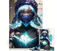 Puzzle 1000 pièces Guerrière masquée Jeu de réflexion Stimulant,pièces Bien fixées,défi cérébral interactif pour la Maison (50x75cm)