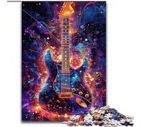 Puzzle 1000 pièces Guitare Néon pour Adolescents, adapté aux Personnes de 14 Ans et Plus Idées Cadeaux de décoration intérieure (50x75cm)
