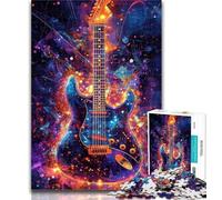Puzzle 1000 pièces Guitare Néon pour Adolescents, Anti-Stress, défi Difficile, renforce l'amour Entre Couples 50x75cm